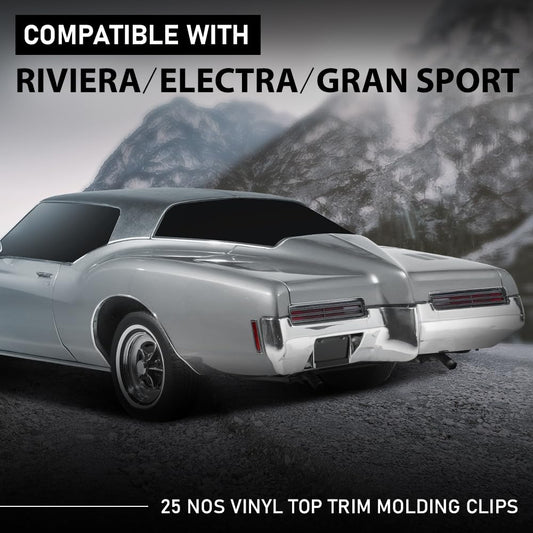 G-PLUS Top Trim Molding Clips Fits All GM Cars from 1960's Into The Late 1970's Nos Vinyl 25pcs