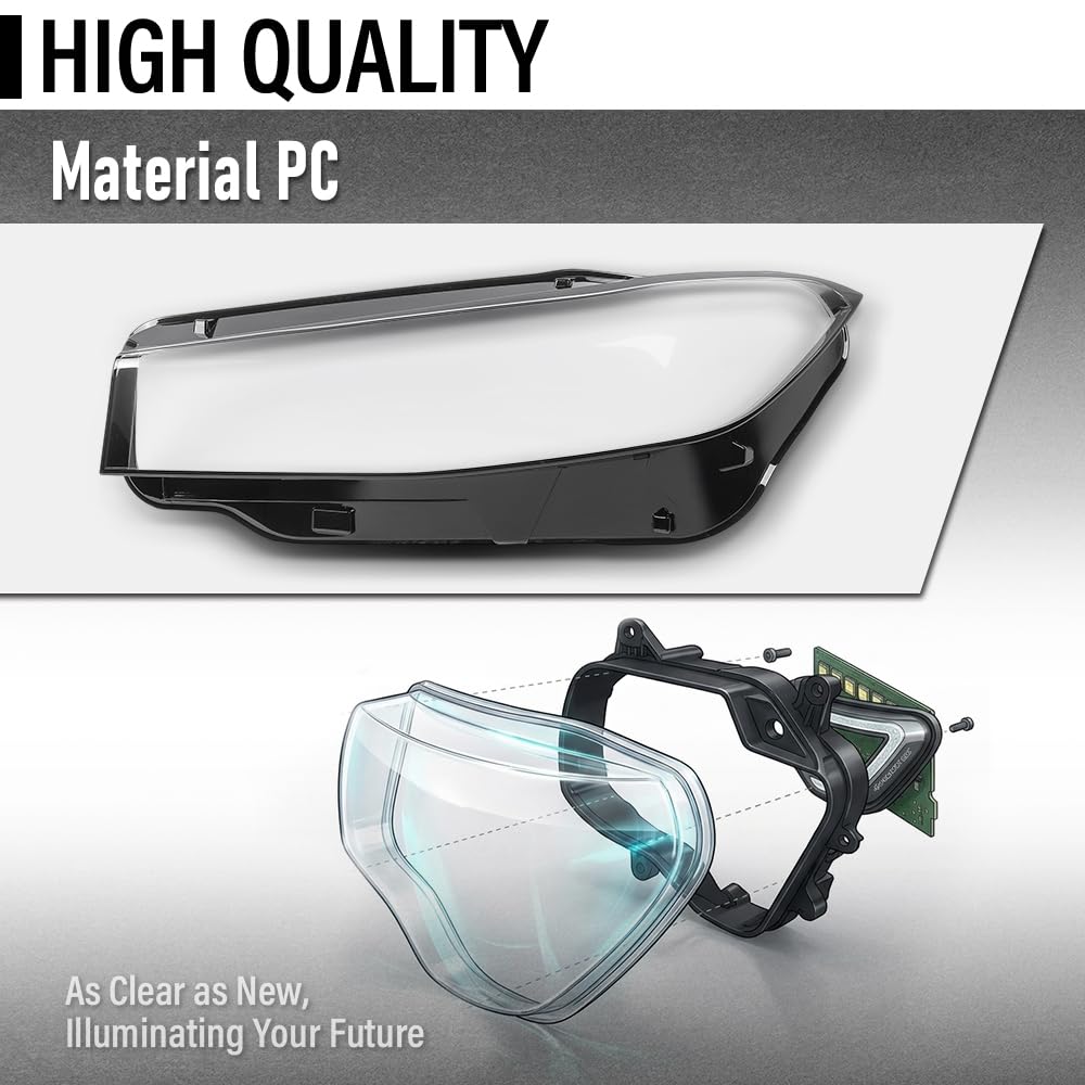 G-PLUS Headlight Lens Cover Compatible with BMW 3 Series G20 G21 2023-2024 Left Side Front Headlamp Lens Cover Clear