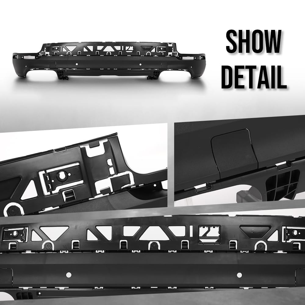 G-PLUS Rear Bumper Spoiler Lower Compatible with Porsche Cayenne 2018-2023 Without Turbo, Without Sport Design Package, with Parking Sensor Cut-Outs 9Y0807543AG2X, 9Y0-807-543-A-G2X Black