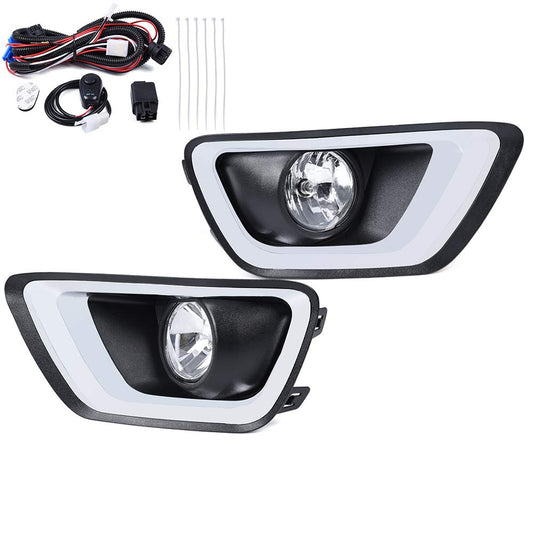 G-PLUS Fog Lights Pair for Chevy Colorado 2015-2019 Clear Lens Chrome Bezel