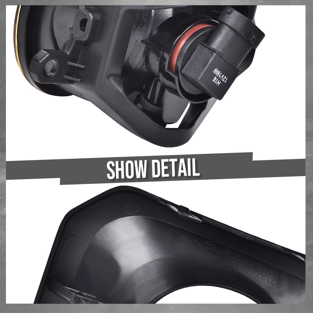 G-PLUS Lens Driving Fog Lights Bumper Lamp Bezel Kit Compatible with Toyota Tacoma 2016-2021 812200W040, TO2592124, 812100W050, TO2593124 neblineros para autos delantero faros antiniebla