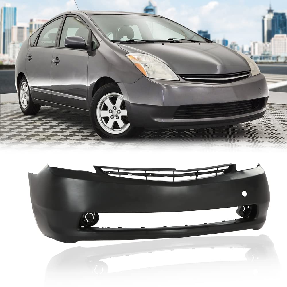 G-PLUS Front Bumper Cover, Compatible with Toyota Prius 2004 2005 2006 2007 2008 2009 Black Plastic 5211947903 615343422664 TO1000274