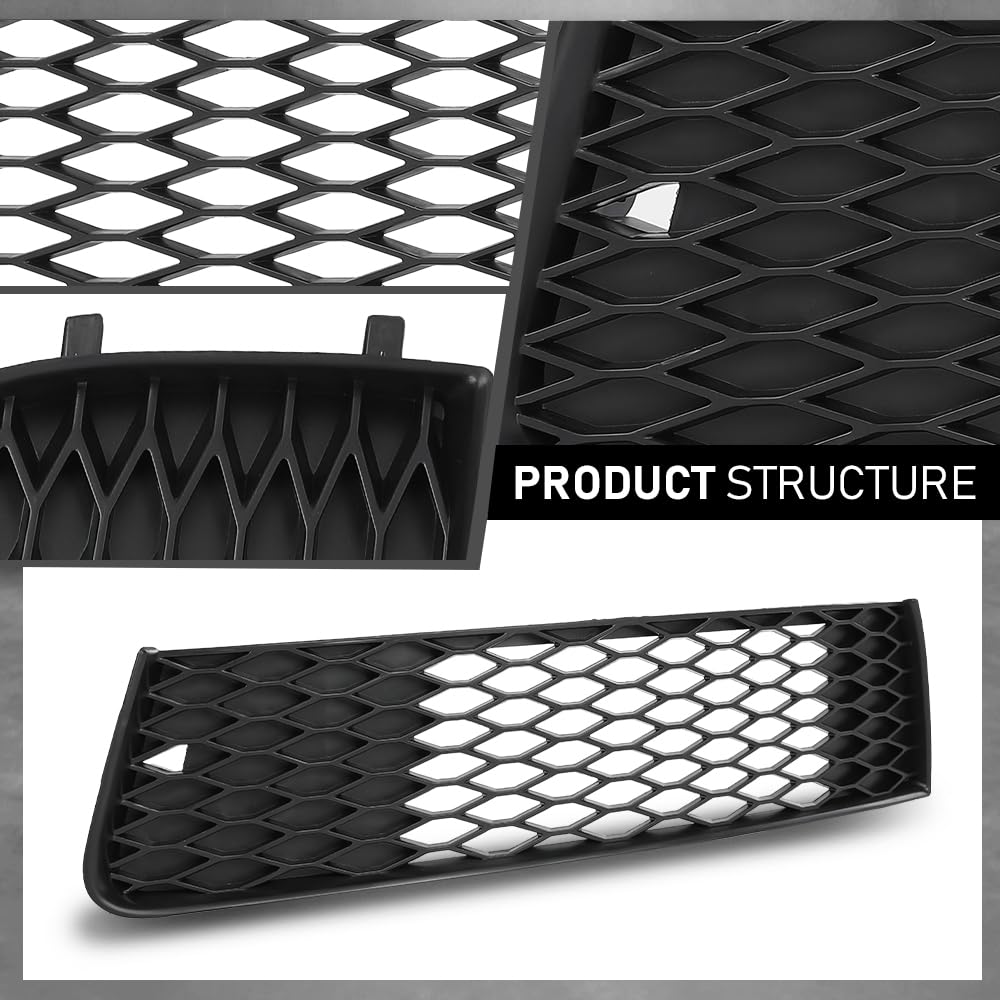 G-PLUS Pair Fog Light Cover Grille, Compatible with Audi Q7 2010-2015, Left Driver & Right Passenger Side 2PC, 4L0807697B, 4L0807698B