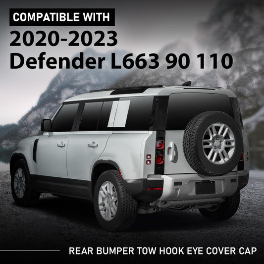 G-PLUS Left Rear Bumper Tow Hook Eye Cover Cap Compatible with Defender L663 90 110 2020-2023