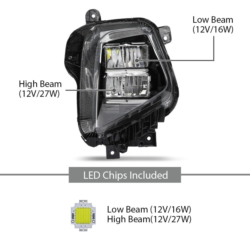 G-PLUS Right Side LED Headlight,Compatible with Hyundai Tucson 2022-2024,92102N9150, HY2503264 Black