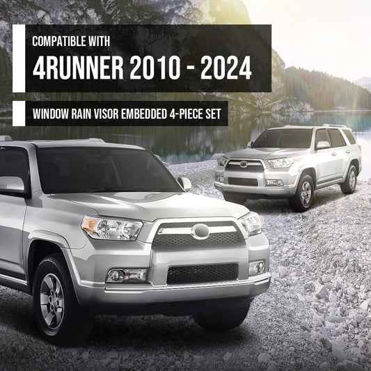 G-PLUS in-Channel Window Visors Rain Guards Side Wind Deflector Compatible with Toyota 4Runner 2010-2024 Smoke