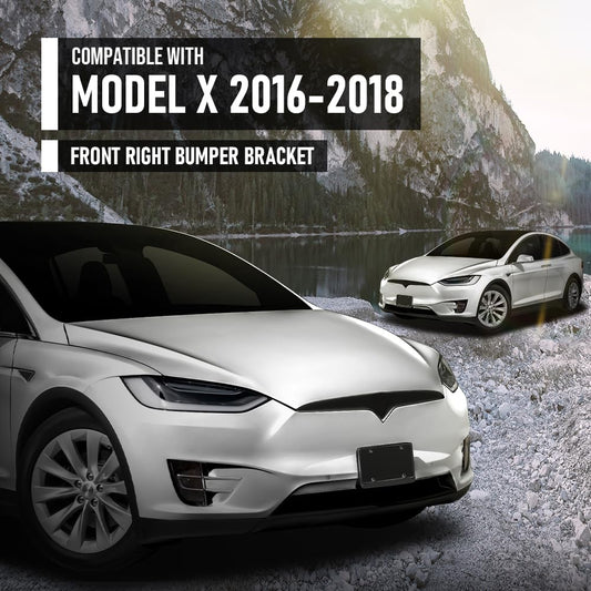 G-PLUS Bumper Bracket Front Passenger Right Side Compatible with Tesla Model X 90D 2016-2017, Fit Model X (submodel: 100D, 75D, P100D) 2018 104709300H Black