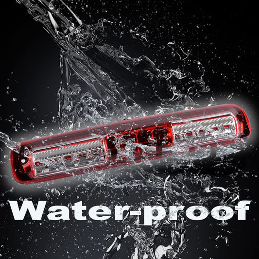 G-PLUS LED 3rd Third Brake Light Compatible With Chevy Silverado GMC Sierra 1500 2500HD 3500 1999-2006,3RD Cargo Tail Lamps Chrome Housing Red & Clear Lens Tersera Luz De Freno