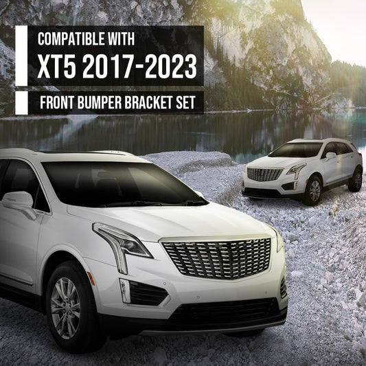 G-PLUS Bumper Bracket Set Front Left and Right Side Compatible with Cadillac XT5 (submodel: Base, Platinum) 2017 2018 2019, Fit Cadillac XT5 Livery 2021 2022 2023 84172893, 84172892 Black