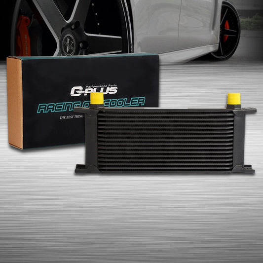 G-PLUS 10AN Universal Aluminum Oil Cooler 16 Row Black