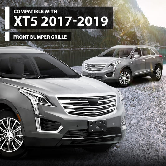 G-PLUS Bumper Grille Front Compatible with Cadillac XT5 2017-2019 GM1036175, 23470666, 84107965 Black