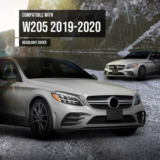 G-PLUS Headlight Lens Cover Compatible with Benz C-Class W205 2019-2020 Right Side Front Headlamp Lens Cover Clear