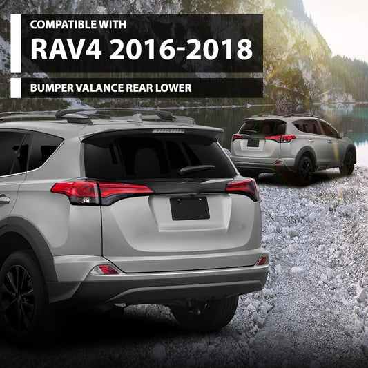 G-PLUS Rear Lower Bumper Valance Compatible with Toyota RAV4 Adventure/Platinum 2017-2018,Fit Toyota RAV4 (submodel: LE, Limited, SE, XLE) 2016-2018 524530R010, TO1195107 Black