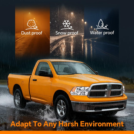 G-PLUS Headlights Assembly HEADLIGHTS | Fit Dodge Ram 1500 2500 3500 09-10/Fit Ram 1500 2500 3500 4500 5500 2011-2018 Headlamps Pair Clear Lens Chrome Housing Amber Reflector,faros delanteros