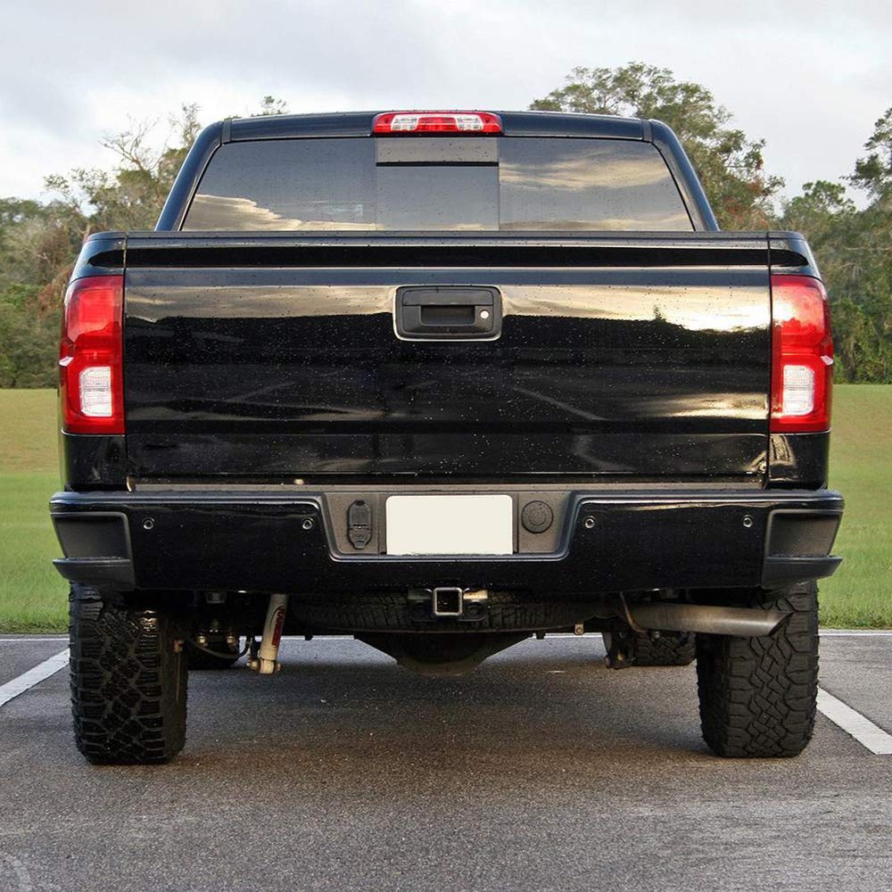 G-PLUS Rear Bumper Assembly Compatible With Chevy Silverado 2014-2018/GMC Sierra 1500 2014-2018 Chrome W/Corner Steps