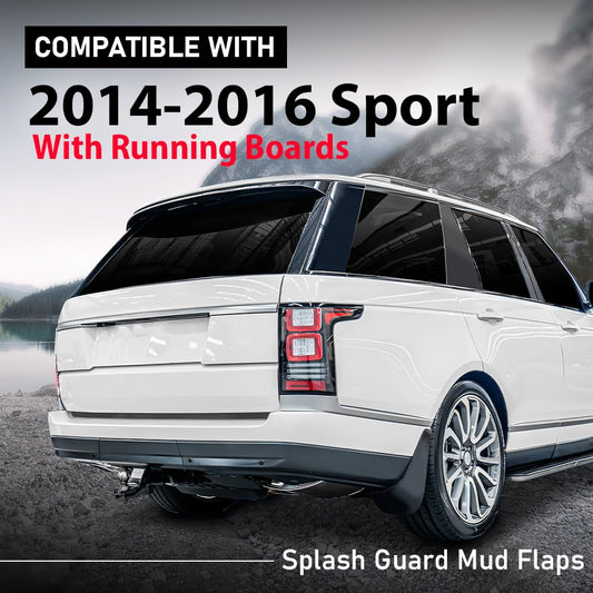 G-PLUS 4PCS Mud Flaps Splash Guards Mudguards Mudflaps with Hardware Compatible with Land Rover Range Rover Sport 2014-2016 with Running Boards Front LH RH and Rear LH RH
