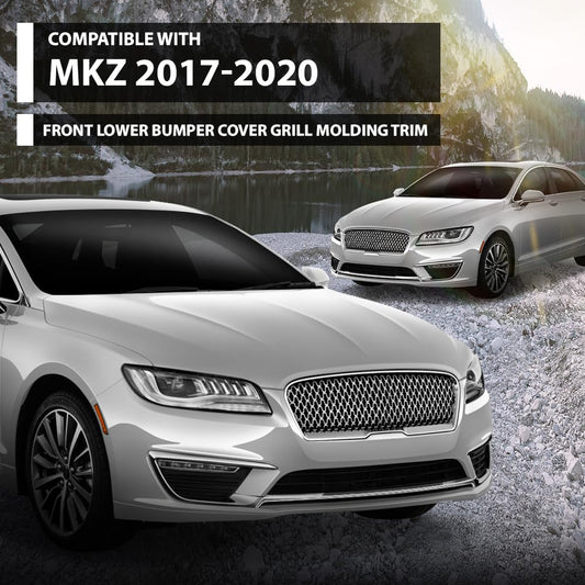 G-PLUS Front Lower Bumper Grille Molding Trim, Compatible with Lincoln MKZ 2017-2020, HP5Z-8419-AB, HP5Z8419AB, FO1044118