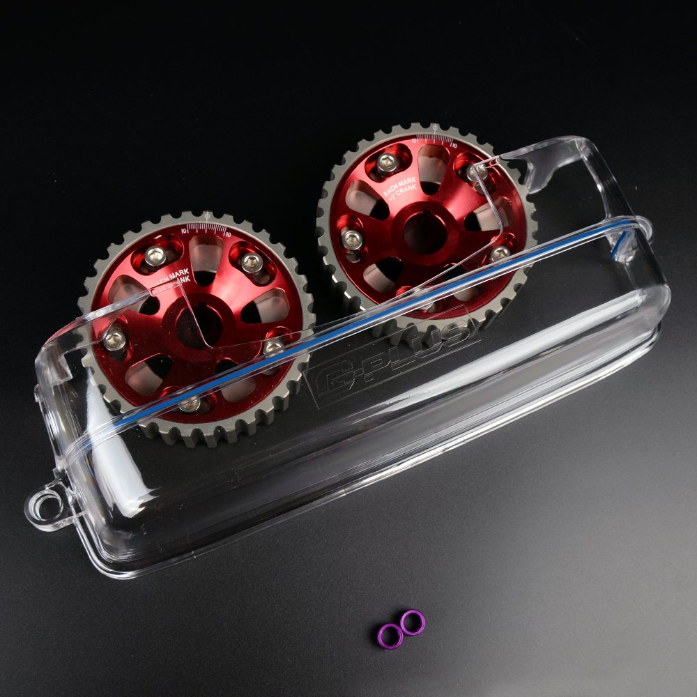G-PLUS Clear Cam Gear Timing Belt Cover Cam Pulley Compatible With TOYOTA SUPRA JZA80 ARISTO 2JZGTE 2JZ
