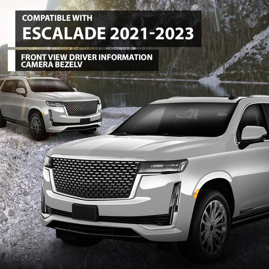 G-PLUS Front View Driver Information Camera Bezel Compatible with Cadillac Escalade ESV 2021-2022 84514356 Glossy Black