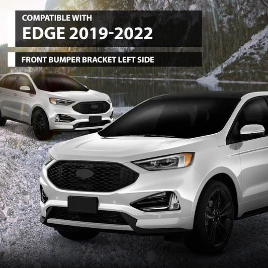 G-PLUS Front Left Side Bumper Mount Bracket Compatible with Ford Edge 2019-2022 PP Black