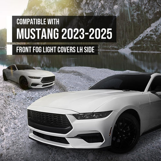 G-PLUS Fog Light Covers Front Driver Left Side Compatible with Ford Mustang 2023-2024 PR3Z17E811AA, FO1038237 Black