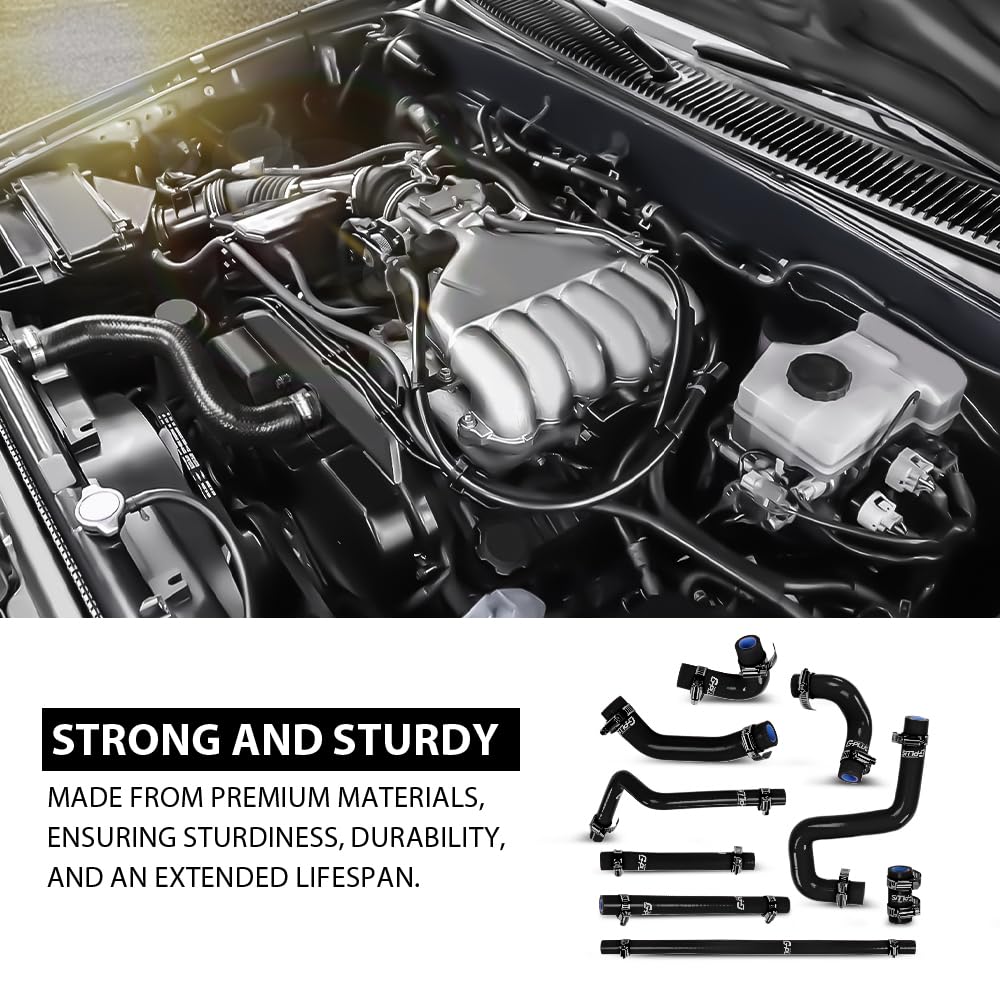 G-PLUS Silicone Heater Hose Kit Compatible with Toyota 4Runner 3.4L 1996-2002 W/Rear Heater Black