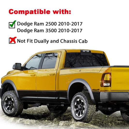 G-PLUS Fender Flares Compatible with Dodge Ram 2500 3500 2010-2017 Not Fit Dually and Chassis Cab Models Factory Style Wheel Cover Protector Vent Trim 4PCS Black
