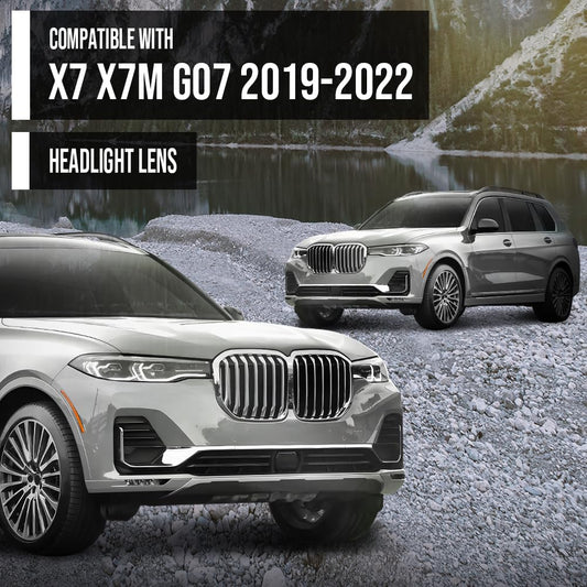G-PLUS Headlight Lens Cover Compatible with BMW X7 X7M G07 2019-2022 Right Side Front Headlamp Lens Cover Clear