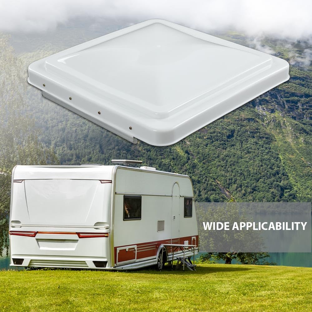 G-PLUS New 1pc White Roof Vent Cover 14" x 14" Compatible with Ventline roof vents prior to 2008 and Elixir roof vents starting 1994