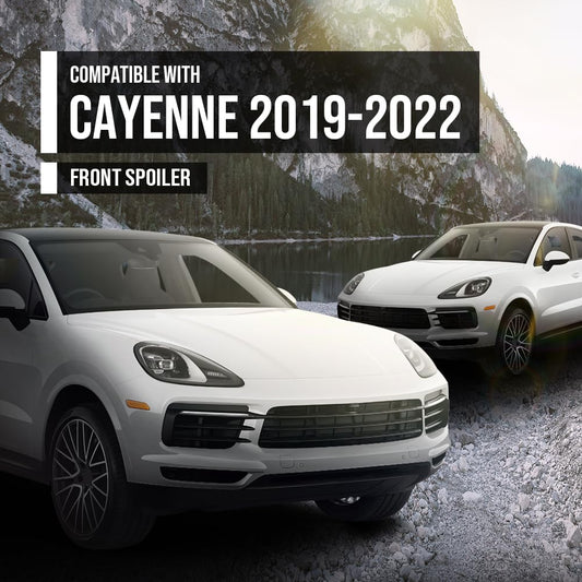 G-PLUS Front Spoiler Compatible with Porsche Cayenne 2019 2020 2021 2022, Fit Base and S Models. with Sport Package 9Y0807061KG2X, 9Y0807061DG2X Black