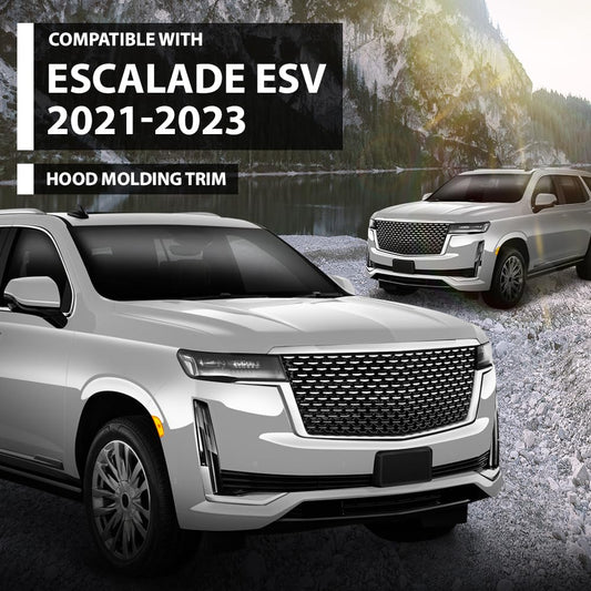 G-PLUS Hood Molding Trim Moulding Compatible with Cadillac Escalade Escalade ESV (submodel: Luxury, Premium Luxury, Premium Luxury Platinum) 2021-2023 84731887, GM1235138 Chrome