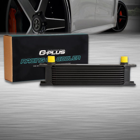 G-PLUS 10 Row Oil Cooler for Universal AN10-10AN Aluminum Silver