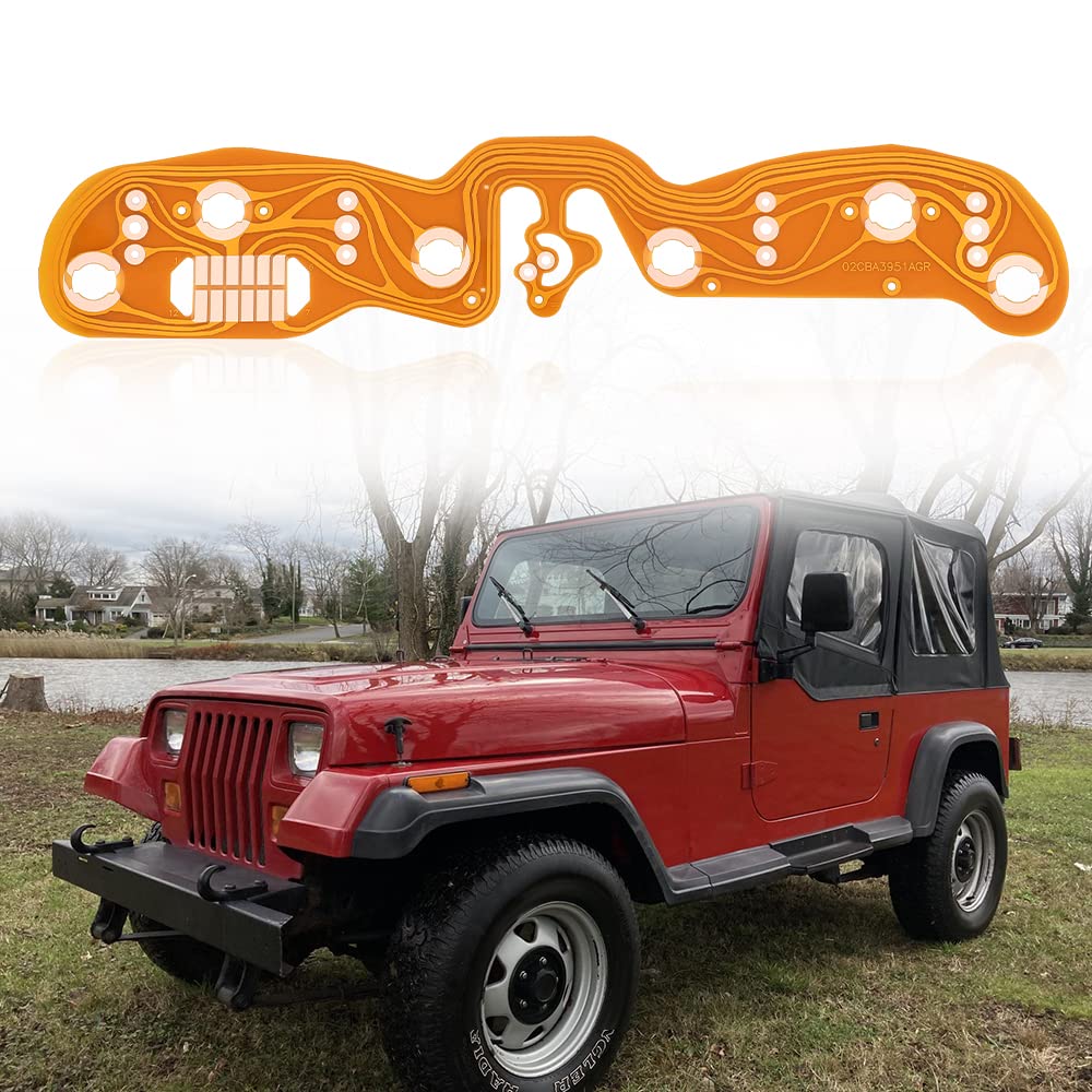 G-PLUS Orange Factory Style Electronic Component Gauges Printed Circuit Board Compatible with 1987 1988 1989 1990 1991 Jeep Wrangler