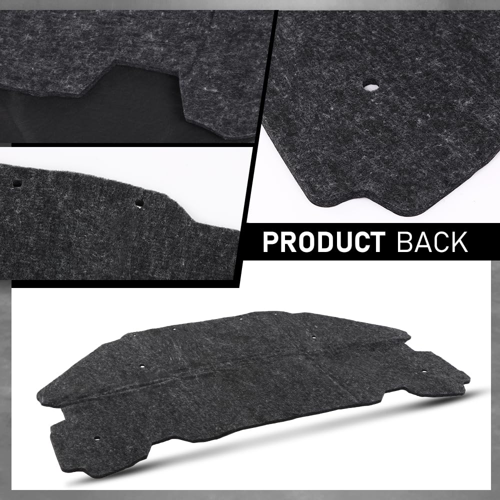 G-PLUS Black Hood Insulation Pad 1/2" with Clips Compatible with Pontiac G6 2005 2006 2007 2008 2009 2010