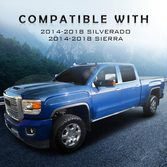 G-PLUS Slip on Rocker Panels Left and Right Side Compatible with Chevy Silverado Extended Cab 4 Door 2014-2018/Fit GMC Sierra Extended Cab 2014-2018 4 Door Silver 75 3/8" Long Silver