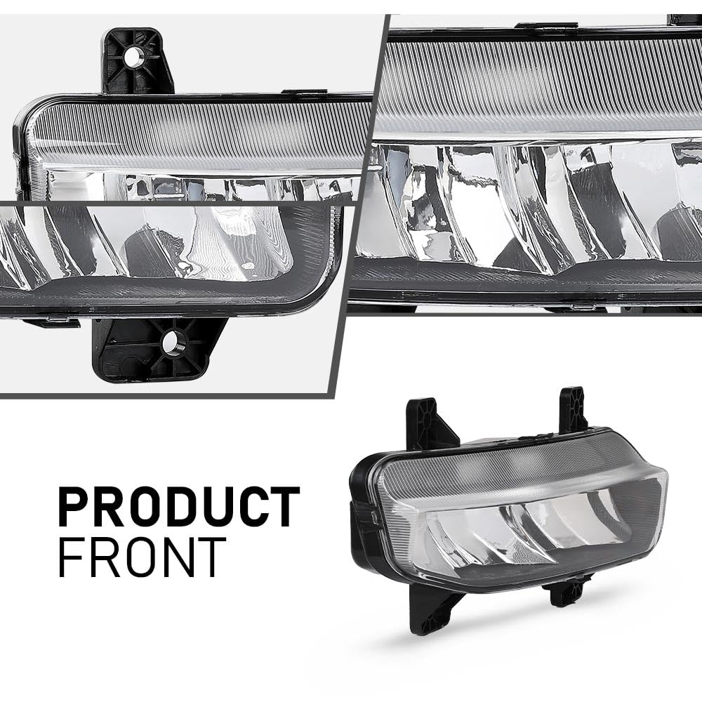 G-PLUS Front Bumper LED Fog Lights Lamps+Bracket Kit Compatible with Dodge Ram 1500 2019-2021 68273291AB