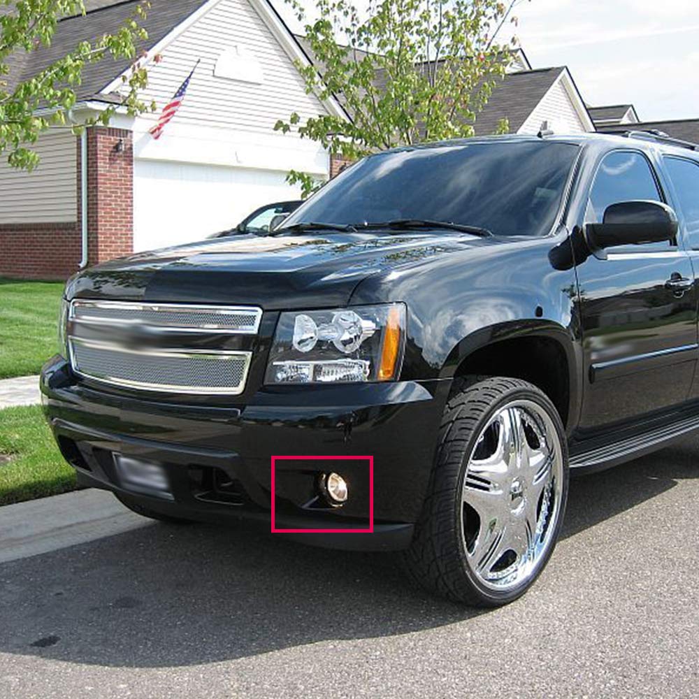 G-PLUS Bumper Fog Lights w/Bulbs Compatible With 2007-2014 GMC Acadia Yukon Pontiac/Chevy Avalanche Camaro Suburban Tahoe, Driving Lamps Pair,Smoky Lens Black Housing