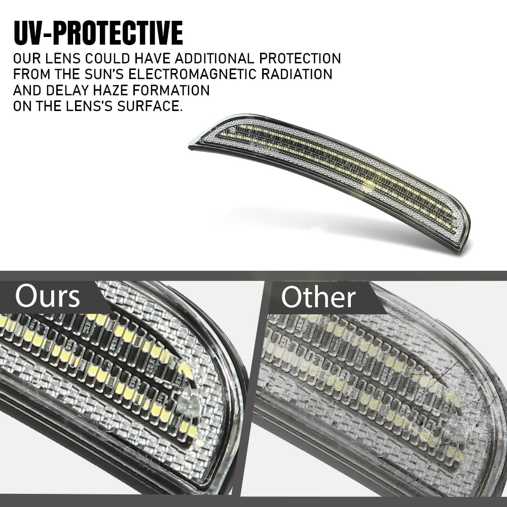 G-PLUS Side Marker Light Lamp Set Front & Rear Fender Side Compatible with Dodge Charger 2015-2022 68214405AA 68214404AA 68214127AA 68214126AA