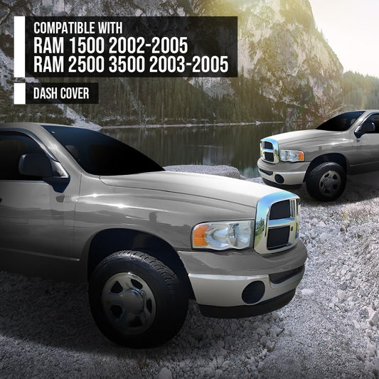 G-PLUS TPE Dash Cover Skin Dash Cover Overlay Skin Compatible with Dodge Ram 1500 2002 2003 2004 2005 / Dodge Ram 2500 3500 2003 2004 2005 Gray