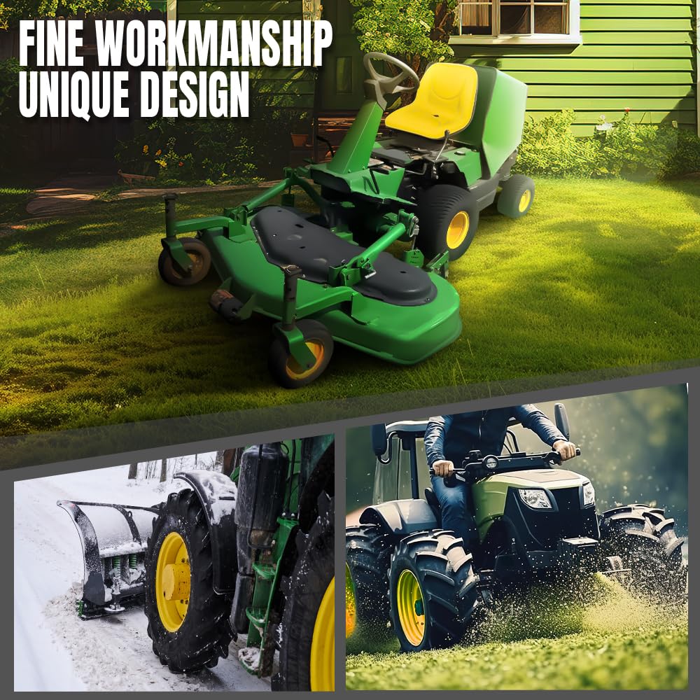 G-PLUS High Back Tractor Seat Compatible with John Deere Compact Utility Tractors: 655, 755, 756, 855 for 2305, 2320, 2520, 2720, Might Have to Replace Existing Kill Switch Yellow