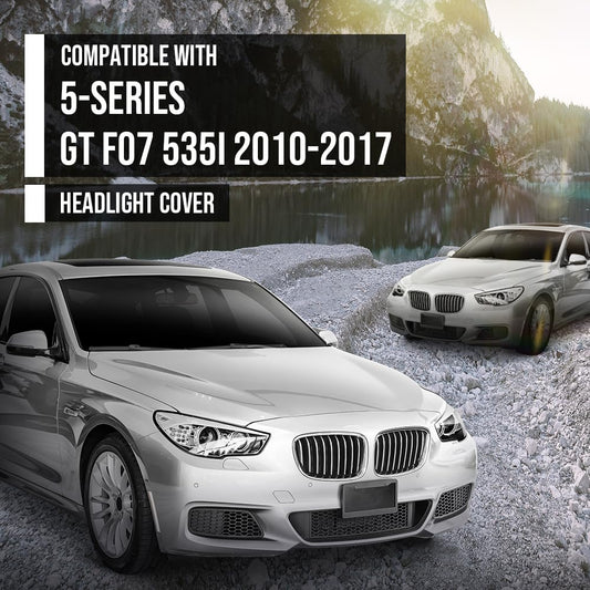 G-PLUS Headlight Lens Cover Compatible with BMW 5-Series GT F07 2010-2017 Left & Right Pair Front Headlamp Lens Cover Clear