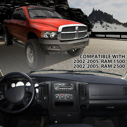 G-PLUS Dash Radio Trim Bezel Cover Surround Panel w/Air Vent & Storage Compatible with Dodge Ram 1500 2002-2005/Fits Dodge Ram 2500 3500 2003-2005 Black