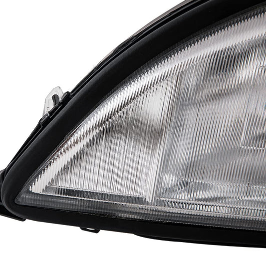 G-PLUS Headlights Assembly, Compatible with 1996-2004 Freghtliner Columbia Left Bumper Headlamps, Clear Lens Chrome Housing Amber Reflector,faros delanteros