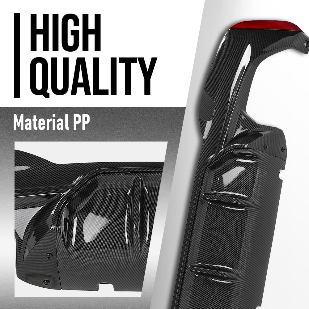 G-PLUS Rear Diffuser Compatible with BMW G30 5 Series 2017 2018 2019 2020 2021 2022 2023 Only Fit Models with M Sport Bumper Carbon Fiber Black