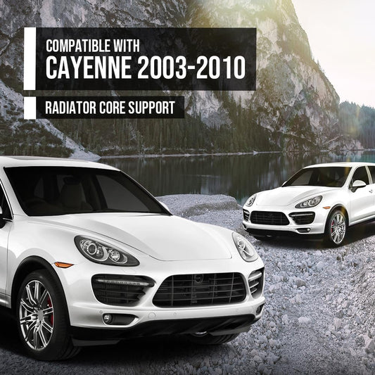 G-PLUS Radiator Core Support Compatible with Porsche Cayenne 2003 2004 2005 2006 2007 2008 2009 2010 95550559402 Black