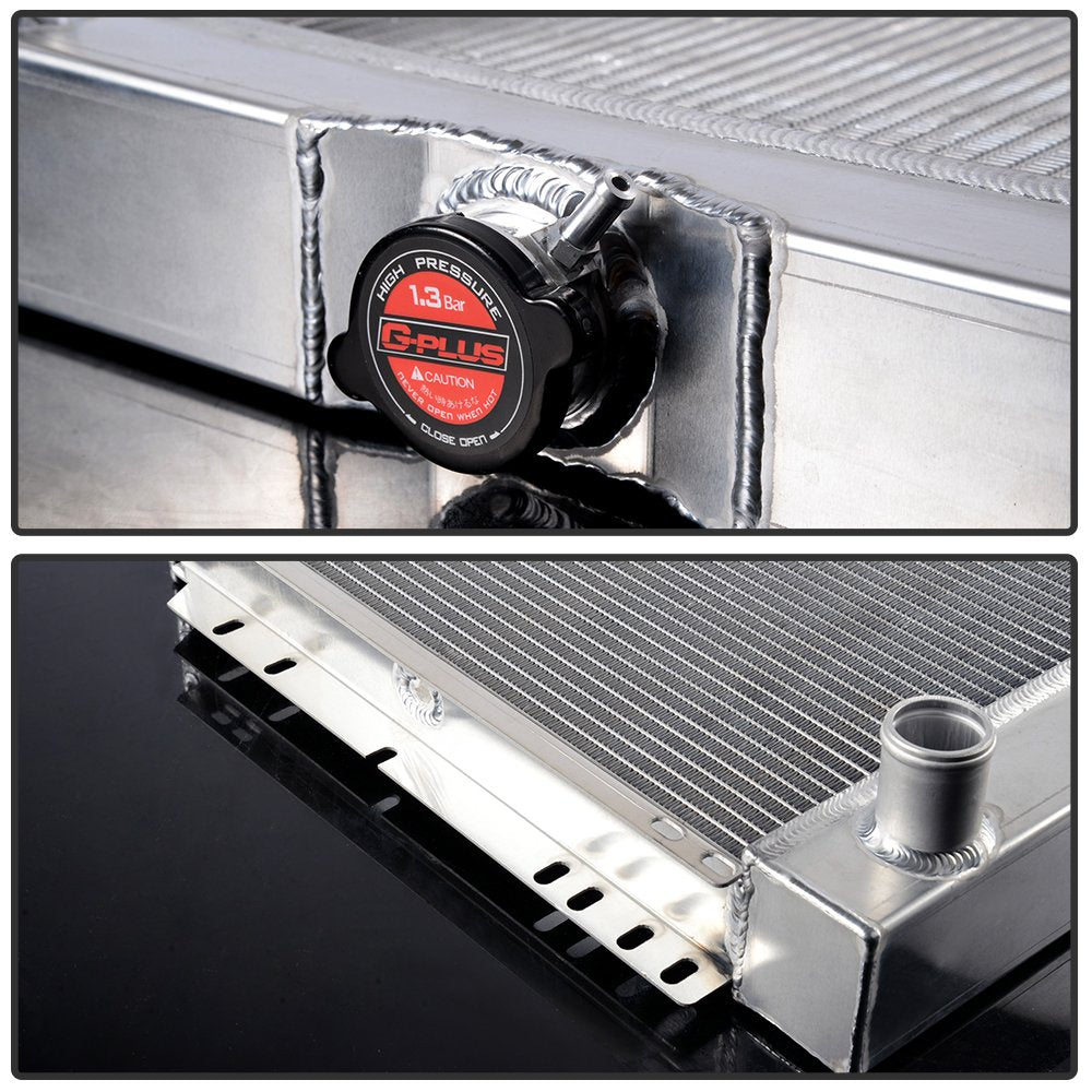 Compatible For Ford Mustang/Falcon/Galaxie/Fairlane/Torino V8 MT 1967 1968 1969 1970 Driver/Left Aluminum Racing Radiator Replacement 3 Core Row