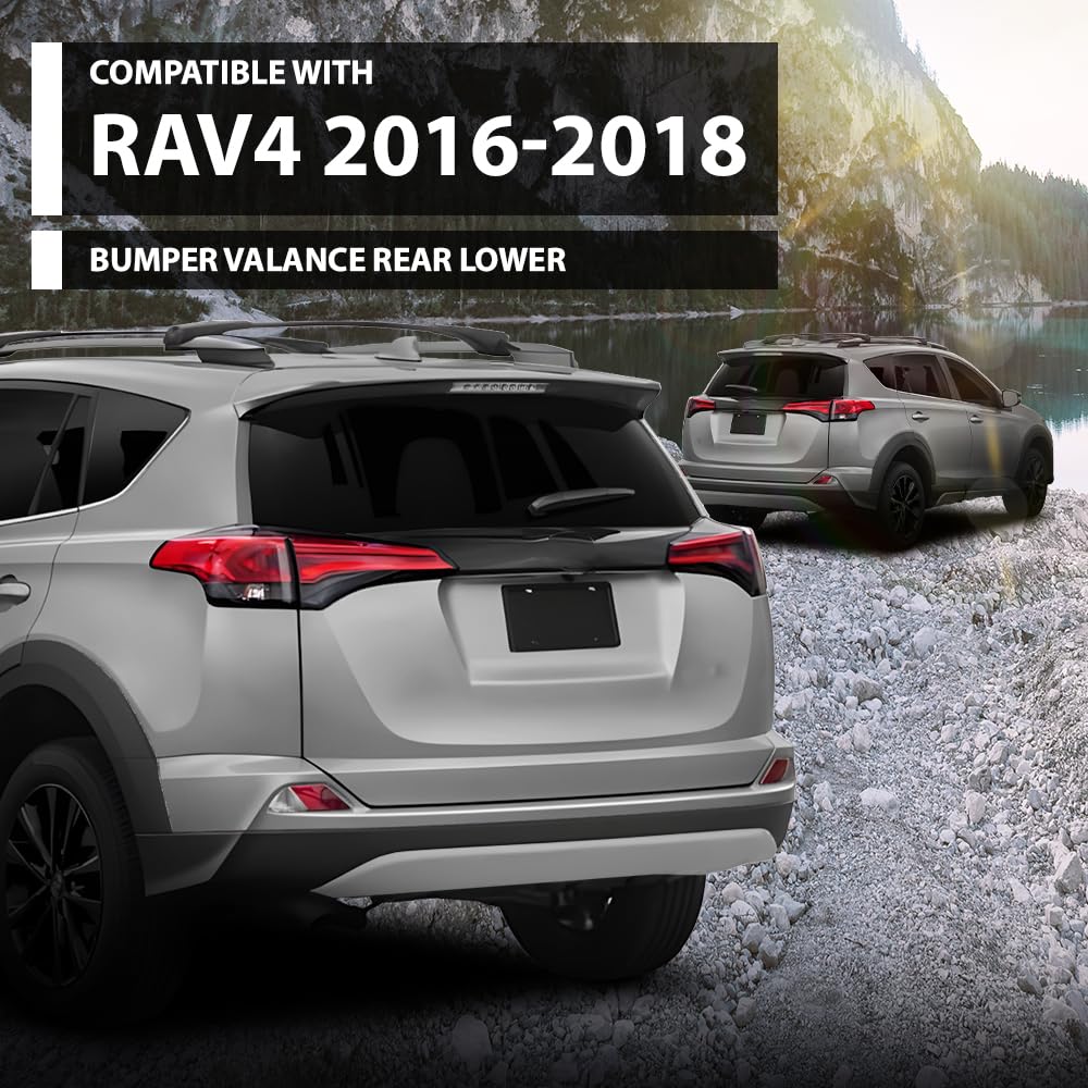 G-PLUS Rear Lower Bumper Valance Panel Compatible with Toyota RAV4 (submodel: LE, Limited, SE, XLE) 2016-2018 524530R020, 524530R020B2, TO1195108 Silver