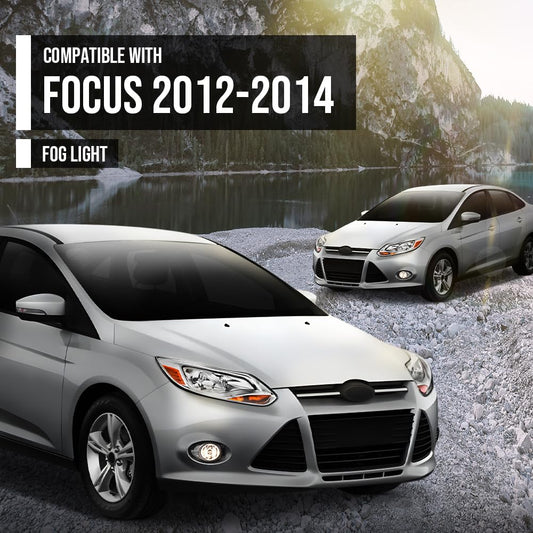G-PLUS Fog Lights Compatible with Ford Focus 2012 2013 2014 Fit S SE SEL Titanium models LH & RH Fog Lamps with Chrome Fog Cover 4F9Z15200AA CP9Z17E810C CP9Z17E811C BM51-19953-AD BM51-19952-AD