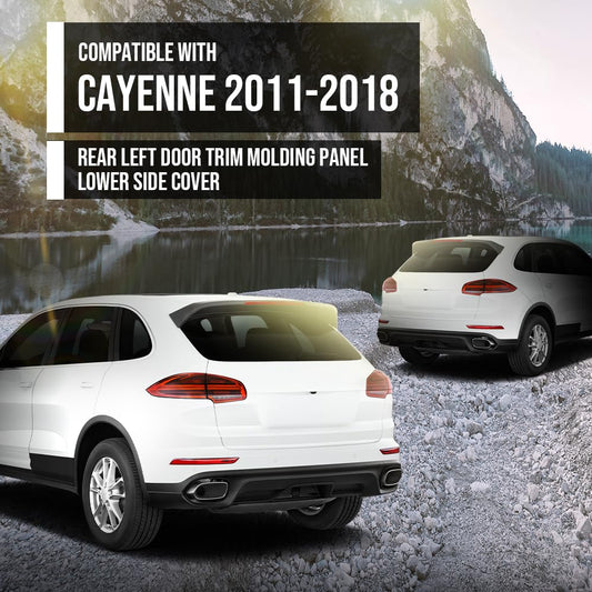 G-PLUS Rear Left Lower Door Molding Trim Compatible with Porsche Cayenne 2011-2018 Without Off-Road Package 95855978920G2X, 958-559-789-20-G2X Black