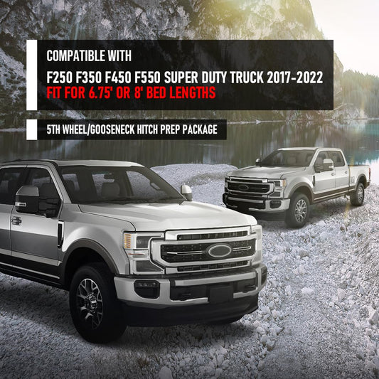G-PLUS Gooseneck Hitch Prep Package Compatible with Ford F250 F350 F450 F550 Super Duty Truck 2017-2022 Fit 6.75' or 8' Bed Lengths LC3Z-5F057-A Black